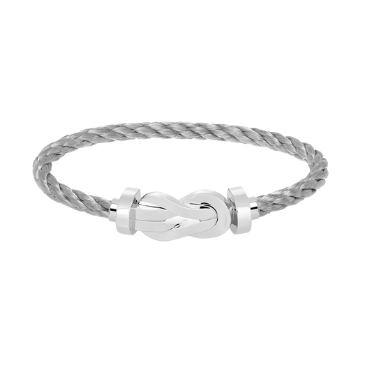 [Aetheris]LARGE 8-FIGURE BUCKLE BRACELET - WHITE GOLD