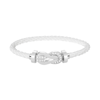 [Aetheris]LARGE 8-FIGURE BUCKLE HALF DIAMOND BRACELET - WHITE GOLD