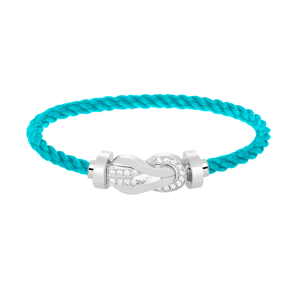 [Aetheris]LARGE 8-FIGURE BUCKLE HALF DIAMOND BRACELET - WHITE GOLD