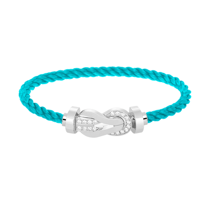 [Aetheris]LARGE 8-FIGURE BUCKLE HALF DIAMOND BRACELET - WHITE GOLD