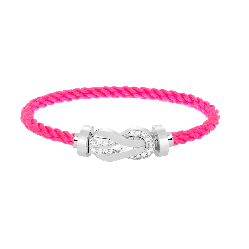 [Aetheris]LARGE 8-FIGURE BUCKLE HALF DIAMOND BRACELET - WHITE GOLD