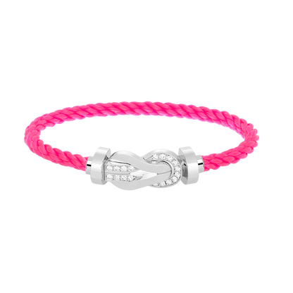 [Aetheris]LARGE 8-FIGURE BUCKLE HALF DIAMOND BRACELET - WHITE GOLD