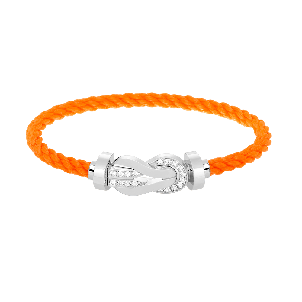 [Aetheris]LARGE 8-FIGURE BUCKLE HALF DIAMOND BRACELET - WHITE GOLD