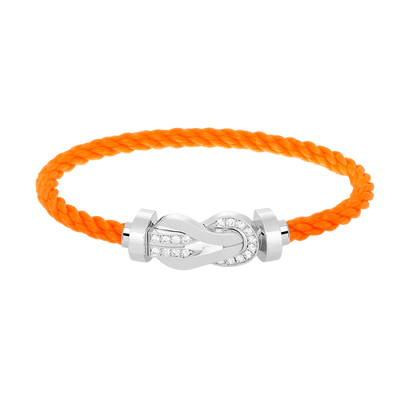 [Aetheris]LARGE 8-FIGURE BUCKLE HALF DIAMOND BRACELET - WHITE GOLD