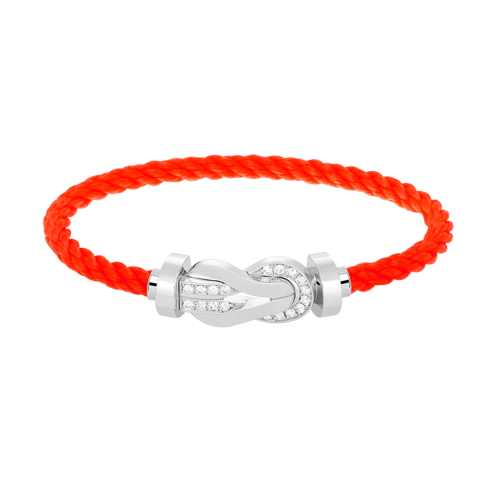 [Aetheris]LARGE 8-FIGURE BUCKLE HALF DIAMOND BRACELET - WHITE GOLD