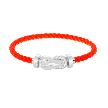 [Aetheris]LARGE 8-FIGURE BUCKLE HALF DIAMOND BRACELET - WHITE GOLD