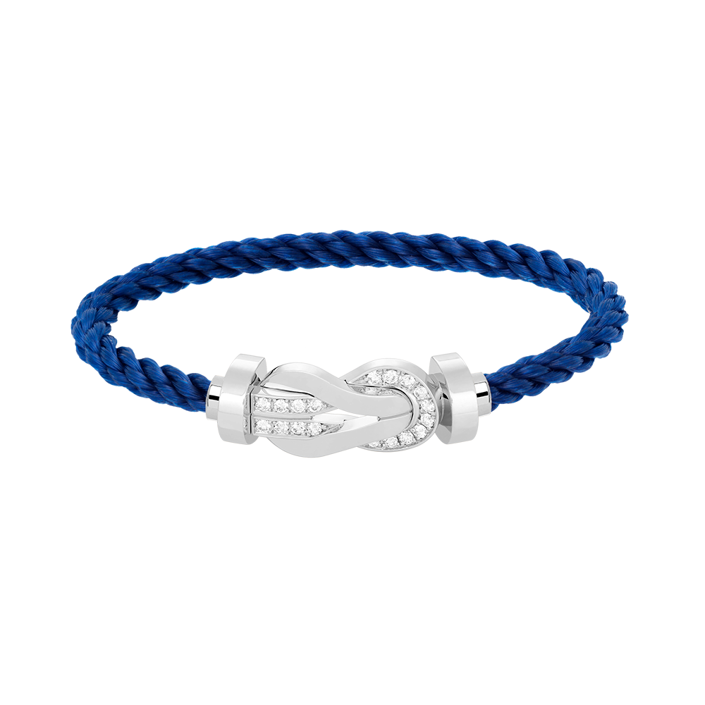 [Aetheris]LARGE 8-FIGURE BUCKLE HALF DIAMOND BRACELET - WHITE GOLD