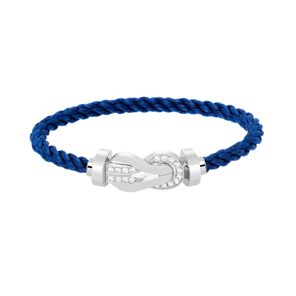 [Aetheris]LARGE 8-FIGURE BUCKLE HALF DIAMOND BRACELET - WHITE GOLD