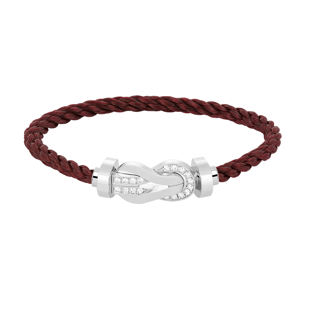 [Aetheris]LARGE 8-FIGURE BUCKLE HALF DIAMOND BRACELET - WHITE GOLD