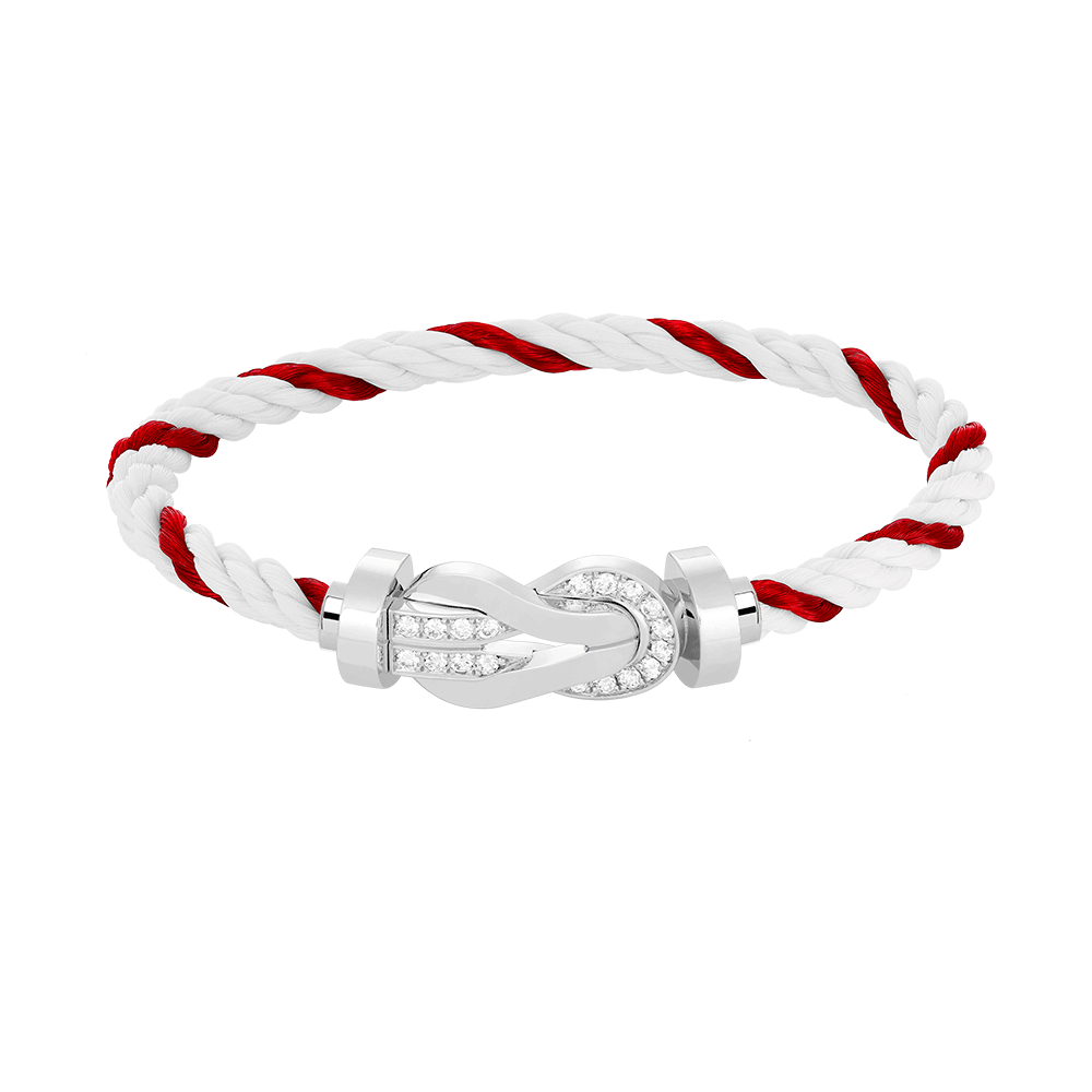 [Aetheris]LARGE 8-FIGURE BUCKLE HALF DIAMOND BRACELET - WHITE GOLD