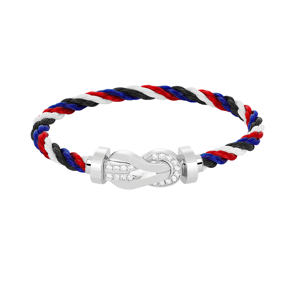 [Aetheris]LARGE 8-FIGURE BUCKLE HALF DIAMOND BRACELET - WHITE GOLD