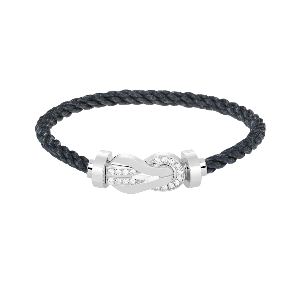 [Aetheris]LARGE 8-FIGURE BUCKLE HALF DIAMOND BRACELET - WHITE GOLD