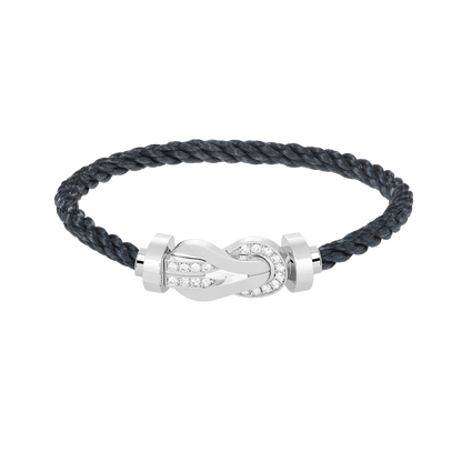 [Aetheris]LARGE 8-FIGURE BUCKLE HALF DIAMOND BRACELET - WHITE GOLD