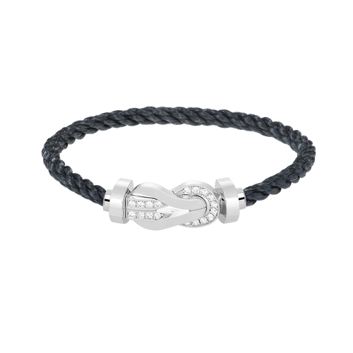 [Aetheris]LARGE 8-FIGURE BUCKLE HALF DIAMOND BRACELET - WHITE GOLD