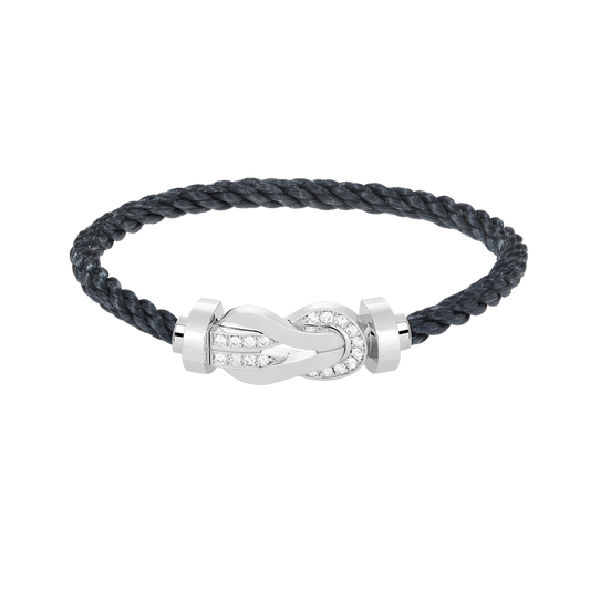 [Aetheris]LARGE 8-FIGURE BUCKLE HALF DIAMOND BRACELET - WHITE GOLD