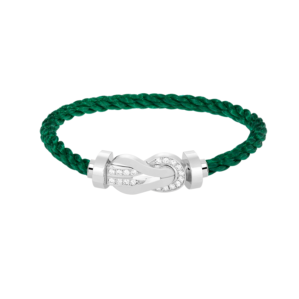 [Aetheris]LARGE 8-FIGURE BUCKLE HALF DIAMOND BRACELET - WHITE GOLD