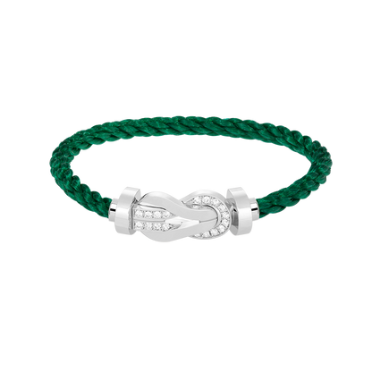 [Aetheris]LARGE 8-FIGURE BUCKLE HALF DIAMOND BRACELET - WHITE GOLD