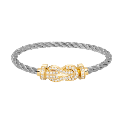 [Aetheris]LARGE 8-FIGURE BUCKLE FULL DIAMOND BRACELET - GOLD