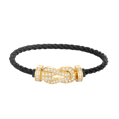 [Aetheris]LARGE 8-FIGURE BUCKLE FULL DIAMOND BRACELET - GOLD
