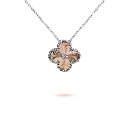 [Aetheris] 15MM KLEEBLATT ANHÄNGER HALSKETTE WEISSGOLD KOLLEKTION