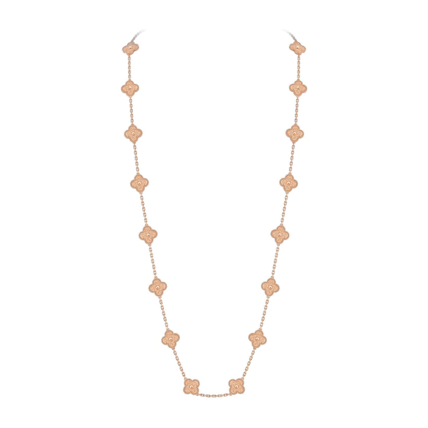 [Aetheris]KLASSISCHE 20-MOTIV GLÜCKSKLEE-HALSKETTE LANG ROSÉGOLD KOLLEKTION