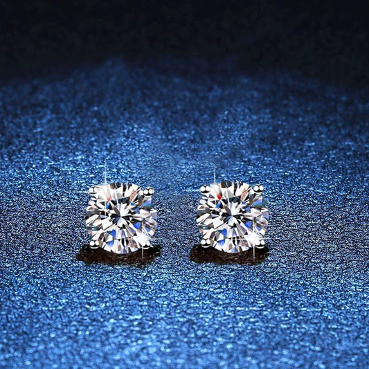 [Aetheris]FOUR-PRONG MOISSANITE EARRINGS