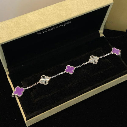 [Aetheris]GLÜCKKLEE-ARMBAND MIT 5 MOTIVEN - VIOLETTE KOLLEKTION