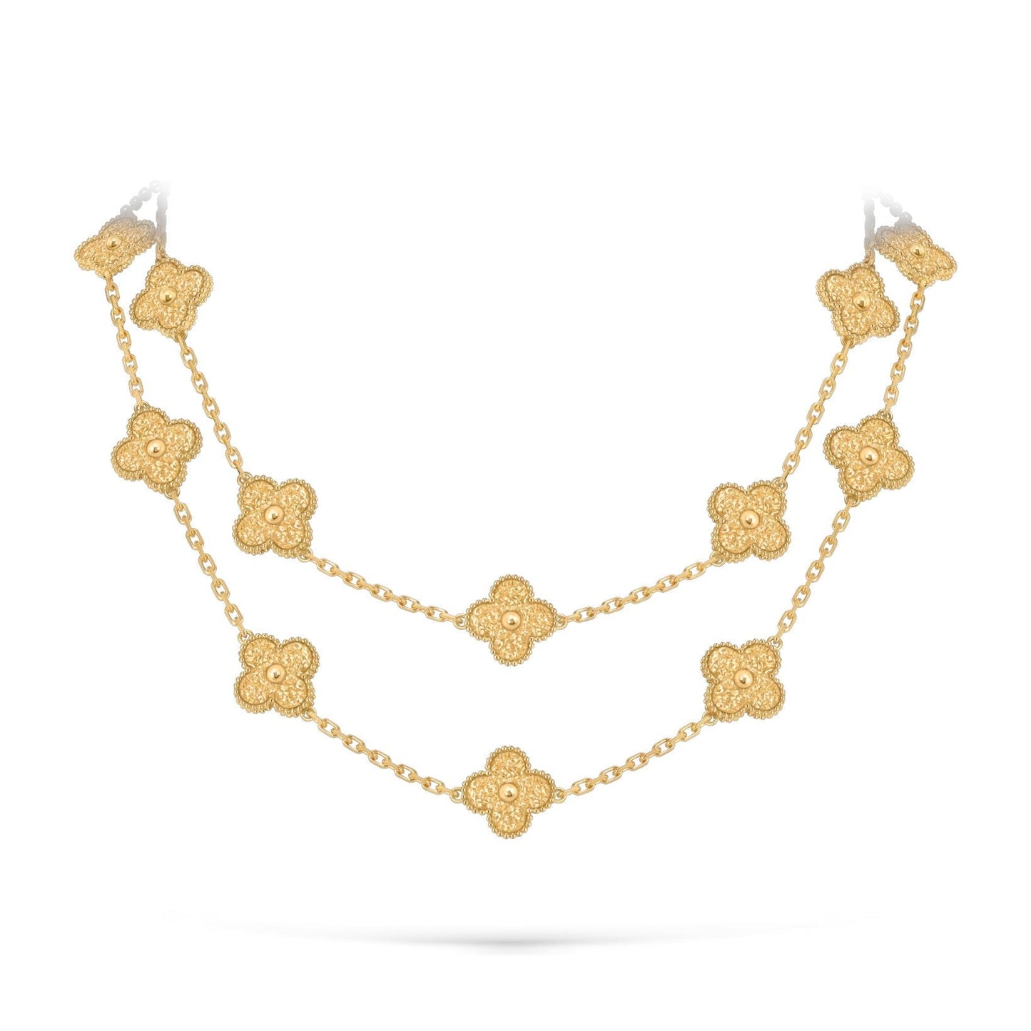 [Aetheris]CLASSIC 20-MOTIF LUCKY CLOVER LONG NECKLACE GOLD COLLECTION