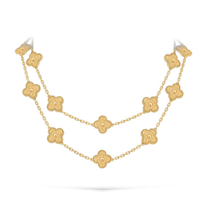 [Aetheris]CLASSIC 20-MOTIF LUCKY CLOVER LONG NECKLACE GOLD COLLECTION