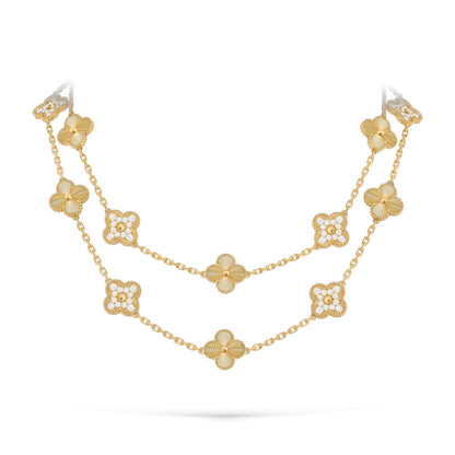 [Aetheris]CLASSIC 20-MOTIF LUCKY CLOVER LONG NECKLACE GOLD COLLECTION