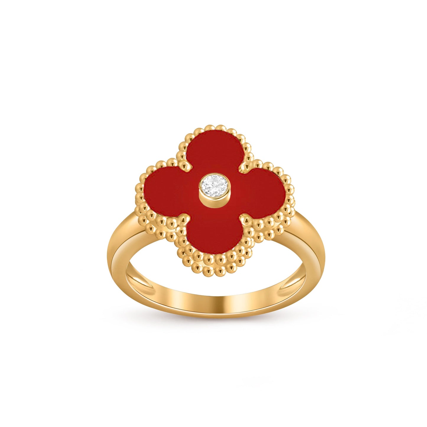 [Aetheris]LUCKY CLOVER DIAMOND-ACCENT GOLD RING COLLECTION
