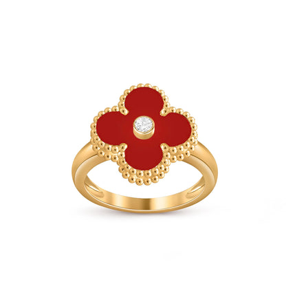 [Aetheris]LUCKY CLOVER DIAMOND-ACCENT GOLD RING COLLECTION
