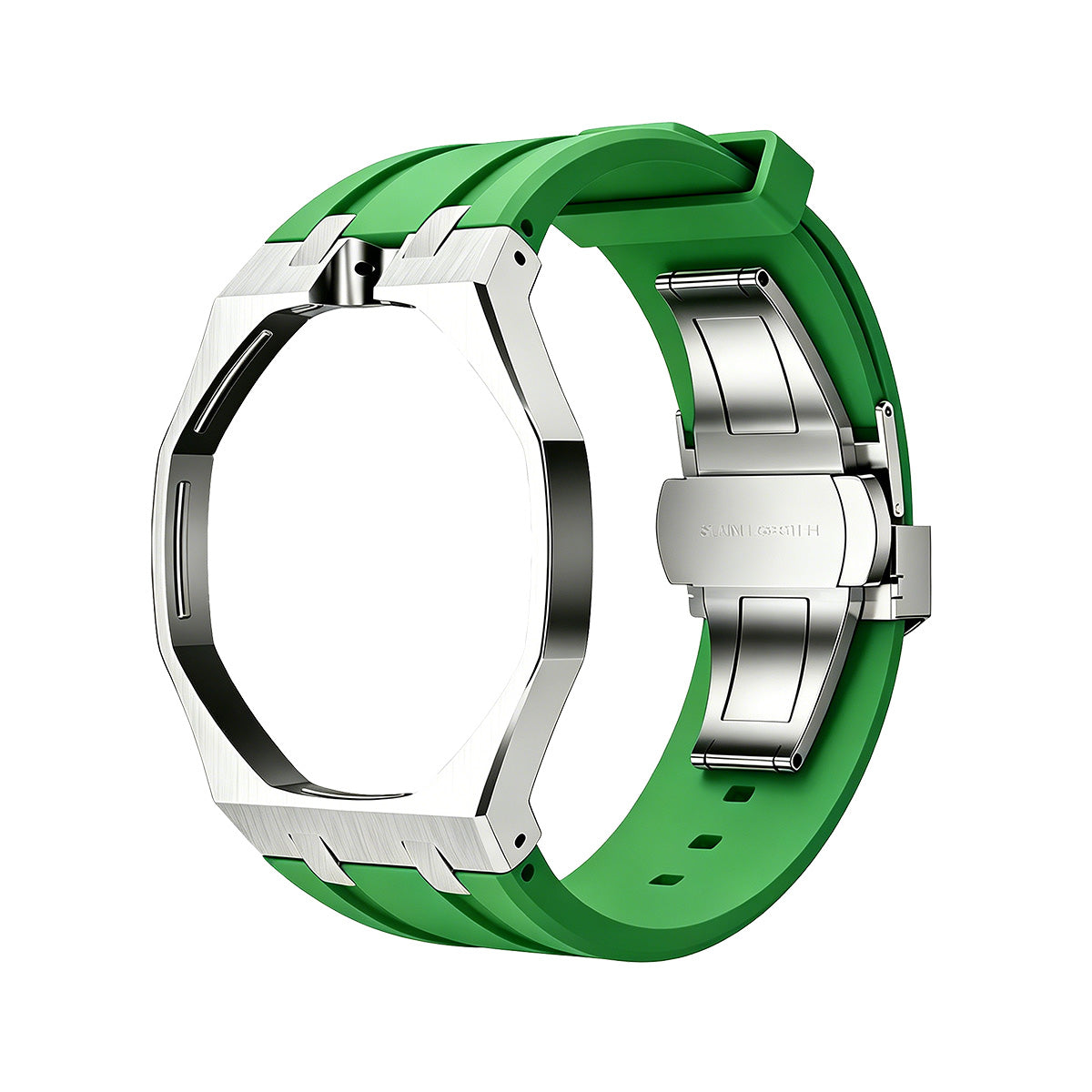 [Aetheris]EICHE GRÜN STAHL SILIKONARMBAND