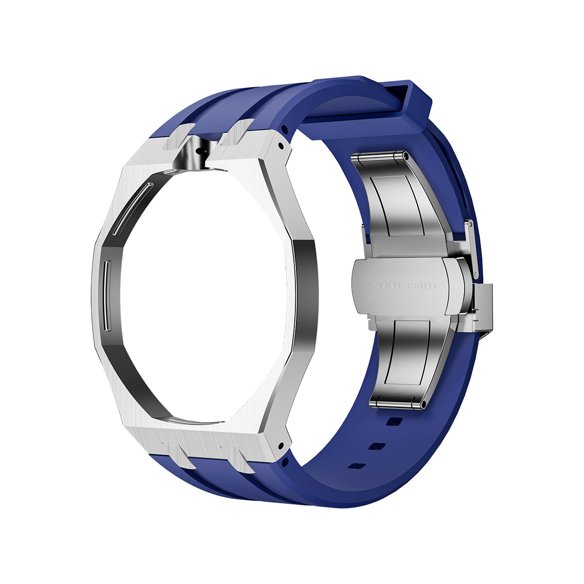 [Aetheris]OAK POP DUNKELBLAU STAHL SILIKONARMBAND