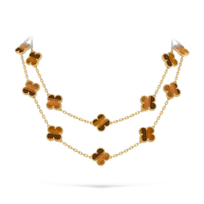 [Aetheris]CLASSIC 20-MOTIF LUCKY CLOVER LONG NECKLACE GOLD COLLECTION