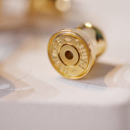 [Aetheris]MINI POP H GOLD EARRINGS GREY