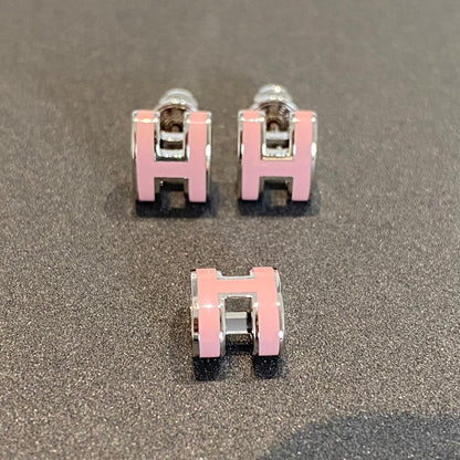 [Aetheris]MINI POP H SILVER EARRINGS PINK