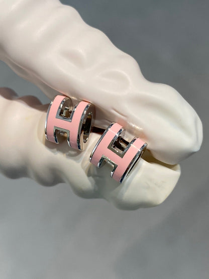 [Aetheris]MINI POP H SILVER EARRINGS PINK