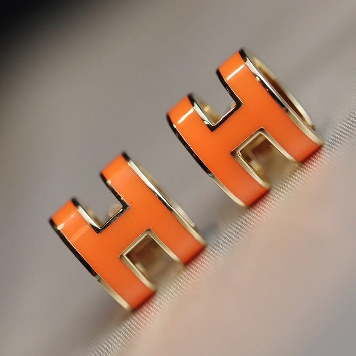 [Aetheris]MINI POP H EARRINGS ORANGE