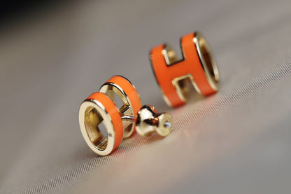 [Aetheris]MINI POP H EARRINGS ORANGE