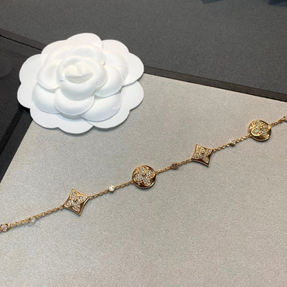 [Aetheris]STAR AND SUN 4 MOTIFS GOLD DIAMONDS BRACELET