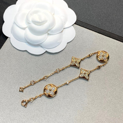 [Aetheris]STAR AND SUN 4 MOTIFS GOLD DIAMONDS BRACELET