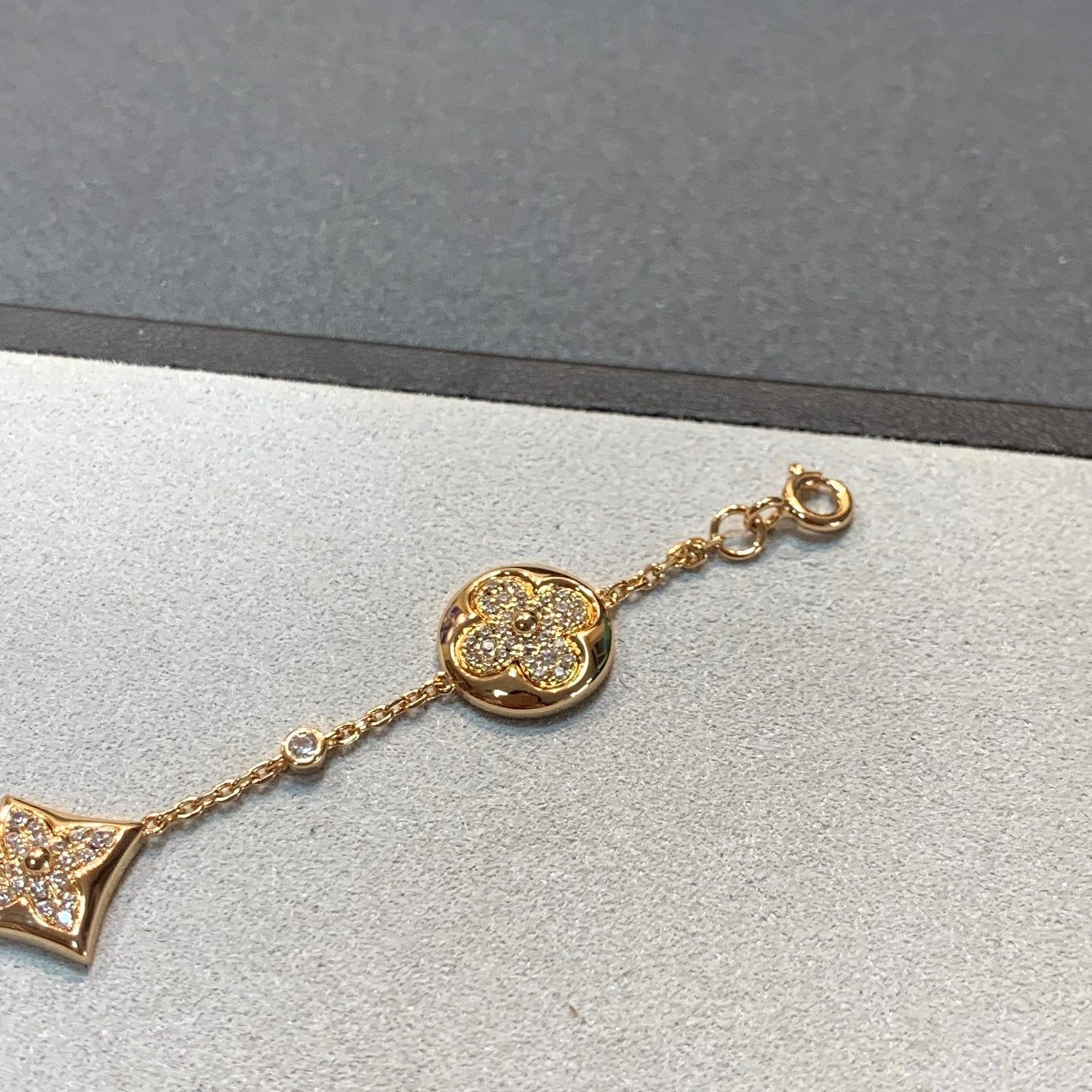 [Aetheris]STAR AND SUN 4 MOTIFS GOLD DIAMONDS BRACELET