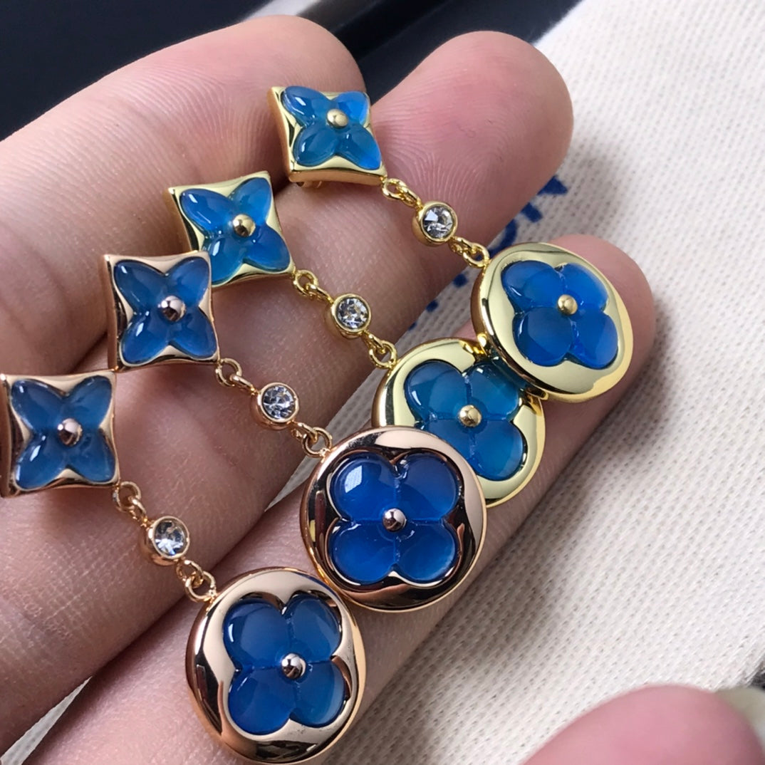 [Aetheris]STAR AND SUN AGATE DIAMOND EARRINGS