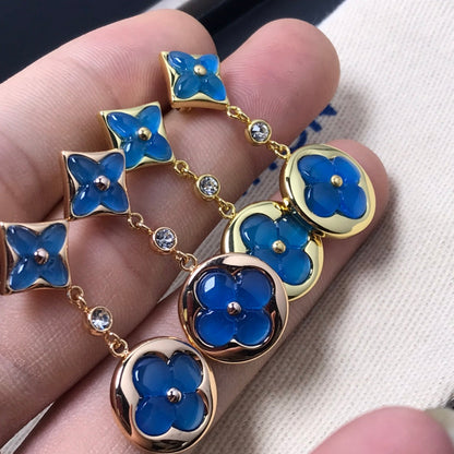 [Aetheris]STAR AND SUN AGATE DIAMOND EARRINGS