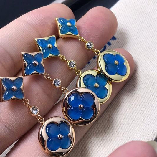 [Aetheris]STAR AND SUN AGATE DIAMOND EARRINGS
