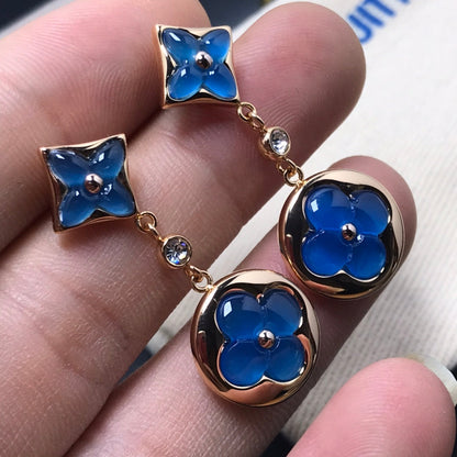 [Aetheris]STAR AND SUN AGATE DIAMOND EARRINGS
