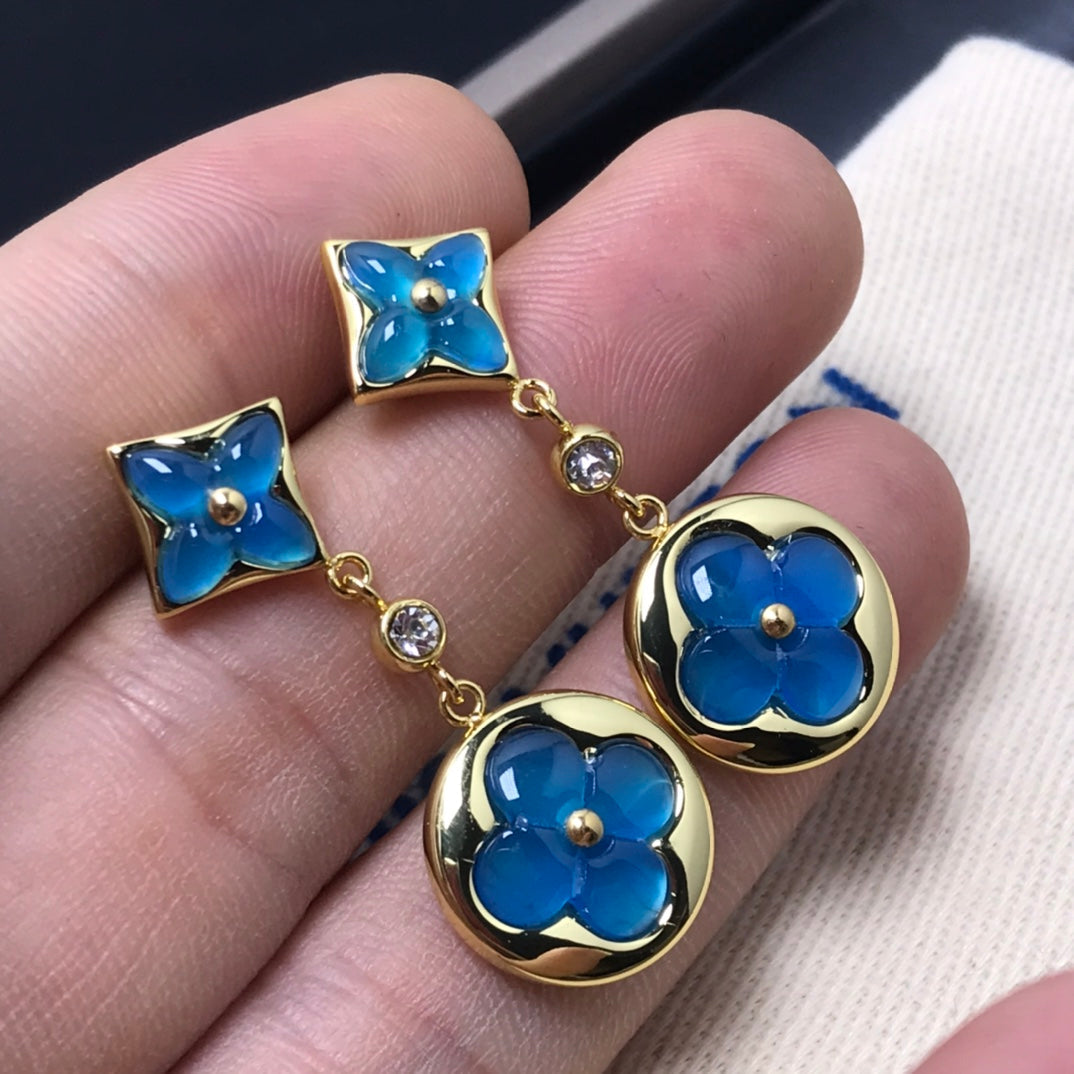 [Aetheris]STAR AND SUN AGATE DIAMOND EARRINGS