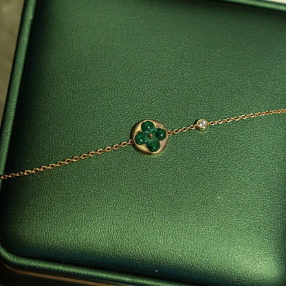 [Aetheris]SUN MALACHITE 1 DIAMOND ROSE GOLD BRACELET