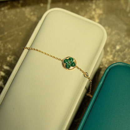 [Aetheris]SUN MALACHITE 1 DIAMOND ROSE GOLD BRACELET